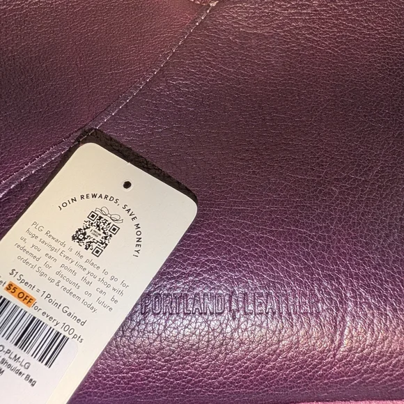 EUC Portland Leather Large Naomi Plum Purple Leather Hobo Shoulder Bag Purse - Picture 10 of 11